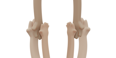 Hands protecting something 3d render png