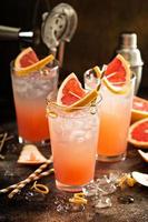 Grapefruit cocktail in tall glasses photo