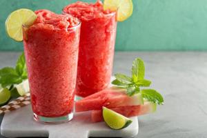 Watermelon slushie with lime photo