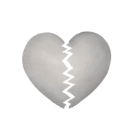 acquerello rotto cuore illustrazione png