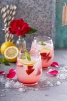 Strawberry lemonade with rose water photo