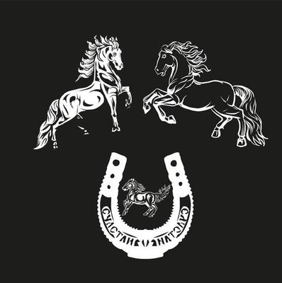horse line art vector set