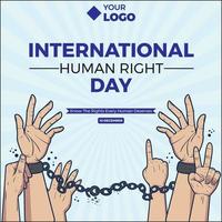 diseño de banner vectorial del día internacional de los derechos humanos de la plantilla del día internacional de los derechos humanos vector