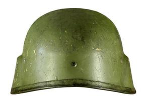 casco militar sobre fondo blanco foto