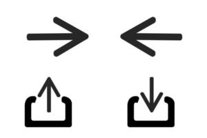 descargar carga y conjunto de iconos de flecha vector web. después de antes anterior siguiente arriba y abajo conjunto de iconos de carga y descarga.