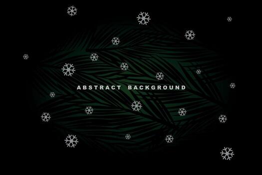 Abstract background of pine leaf with snowflake falling effect vector