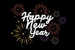 Happy New Year Banner with fireworks background vector