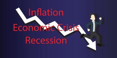 Global Economic Crisis Recession Inflation 2023 vector