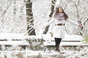 Young woman at winter photo