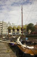 Rotterdam, the Netherlands, 2021 - Oude Haven view at Cube Houses in Rotterdam, the Netherlands. They are designed by Dutch architect Piet Blom and opened at 1977. photo