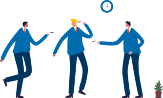 Coffee or lunch meeting. Coffee Break Business Discussion. Business team having coffee break. Illustration png