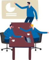 Discuss meeting. Business meeting in the conference room concept. Illustration png