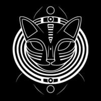 divertido gato alienígena. diseño para bordados, tatuajes, camisetas, emblemas. vector