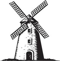 Windmill Sketch Doodle style Vector vector illustration  Windmill art Windmill  drawing Windmill