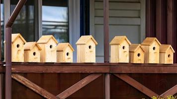 wooden birdhouses on sale photo