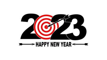 2023 Happy New Year text typography  archery vector illustration