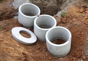 Concrete rings for an individual drainage tank photo