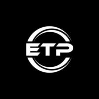 ETP letter logo design in illustration. Vector logo, calligraphy designs for logo, Poster, Invitation, etc.