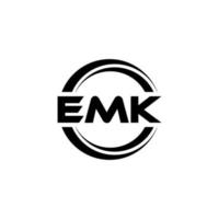 EMK letter logo design in illustration. Vector logo, calligraphy designs for logo, Poster, Invitation, etc.