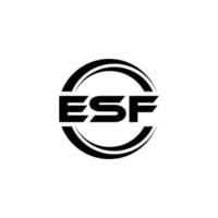 ESF letter logo design in illustration. Vector logo, calligraphy designs for logo, Poster, Invitation, etc.
