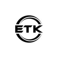 ETK letter logo design in illustration. Vector logo, calligraphy designs for logo, Poster, Invitation, etc.