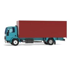 Large black truck with a semitrailer. Template for placing graphics. 3d rendering. photo