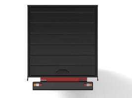 Large black truck with a semitrailer. Template for placing graphics. 3d rendering. photo