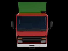 Large black truck with a semitrailer. Template for placing graphics. 3d rendering. photo