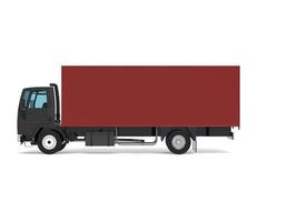 Large black truck with a semitrailer. Template for placing graphics. 3d rendering. photo