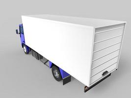 Large black truck with a semitrailer. Template for placing graphics. 3d rendering. photo