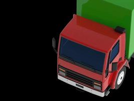 Large black truck with a semitrailer. Template for placing graphics. 3d rendering. photo