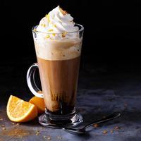 Hot viennese coffee with whipped cream photo