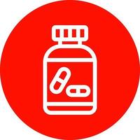 Pills Bottle Vector Icon Design