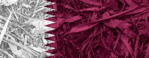 textura de la bandera de qatar como fondo foto
