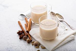 Masala tea with winter spices photo