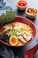 Ramen bowl with noodles and pork photo