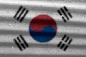 textura de la bandera coreana como fondo foto