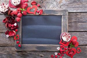Valentines day background with chalkboard photo
