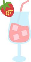 Strawberry Milk Vector Icon Design