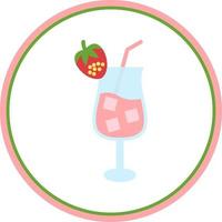 Strawberry Milk Vector Icon Design
