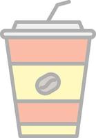 Iced Coffee Vector Icon Design