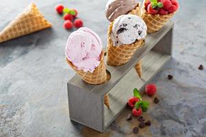 Variety of ice cream cones photo