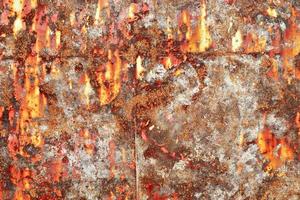 Detailed close up surface of rusty metal and steel with lots of corrosion in high resolution photo