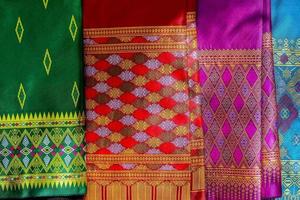 hermosos textiles etnicos foto