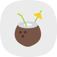 Coconut Drink Vector Icon Design