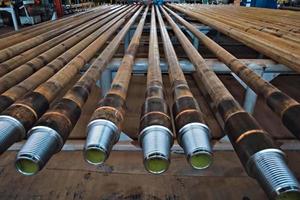 Pumped compressor pipes for oil well. Oil and gas equipment. photo