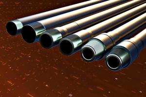 Pumped compressor pipes for oil well. Oil and gas equipment. photo