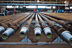 Pumped compressor pipes for oil well. Oil and gas equipment. photo