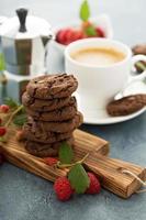 Chocolate cookies with coffee photo