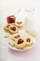 Vanilla cookies with strawberry filling photo